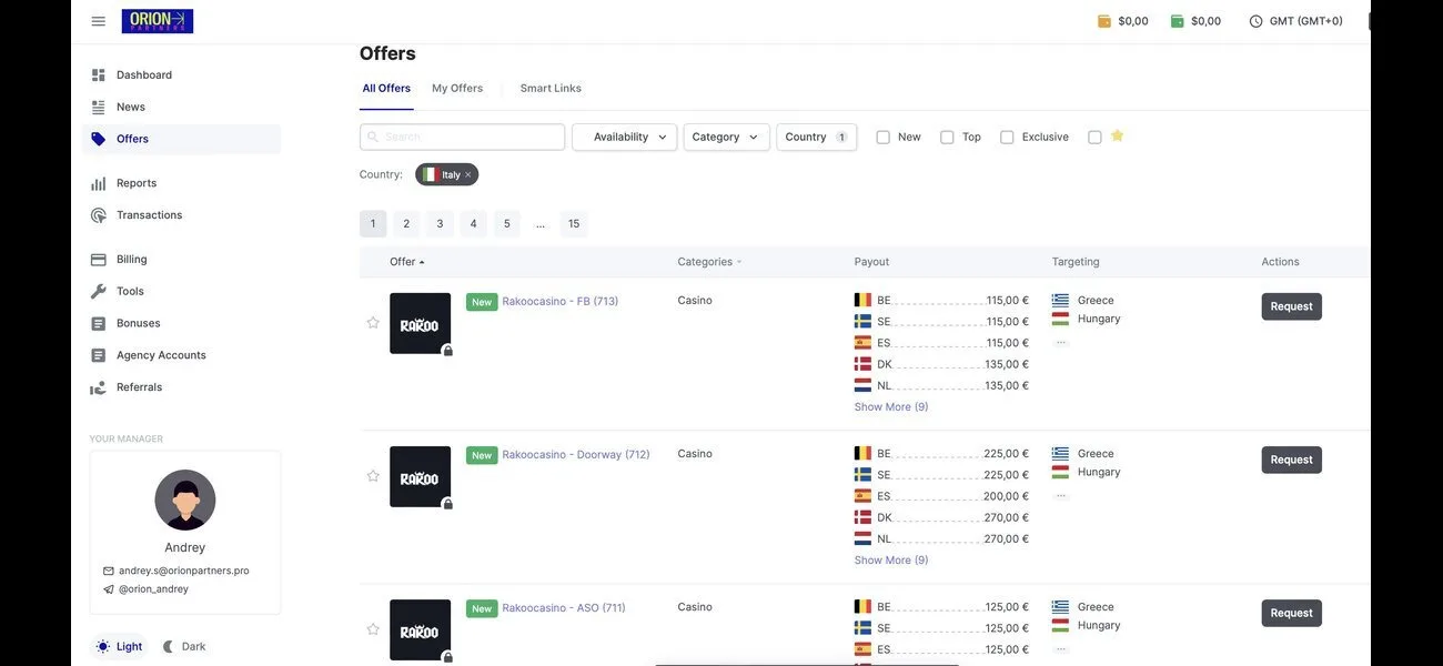 Orion Partners Offers